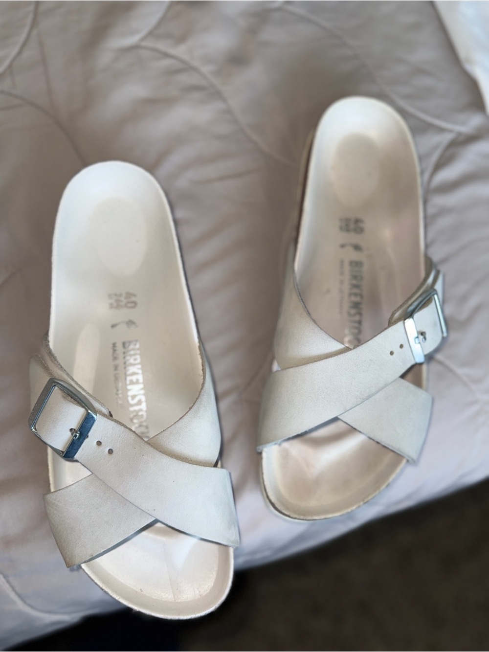 Birkenstock Siena Cross Strap Sandals Cream EU 40 US 9
